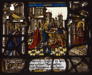 Heraldik-Panel mit der Enthauptung von Johannes dem Täufer von Unknown artist