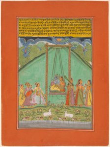 Hindol Raga, Seite aus einem Kranz von musikalischen Ragas (Ragamala) Set