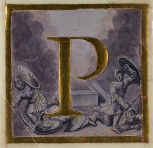 Historiertes Initial "P" mit Auferstehung aus einem Chorbuch von Unknown artist
