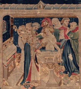 Geschichte von St. Piat und St. Eleuthère, Szene 13: Taufe von Blanda (Detail) von Unknown artist