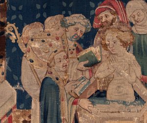 Geschichte von St. Piat und St. Eleuthère, Szene 13: Taufe von Blanda (Detail) von Unknown artist