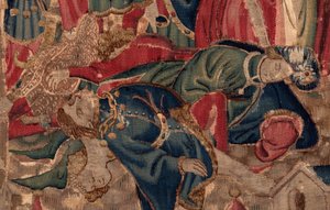 Geschichte von Saint Piat und Saint Eleuthère, Szene 14: Die Pest verwüstet die Stadt Tournai (Detail)
