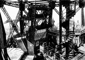 Illustration zum Bau des Eiffelturms. von Unknown artist