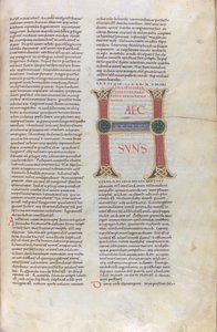 Incipit des Buches Deuteronomium, Initiale mit der Aufschrift Haec sun, XI. Jahrhundert