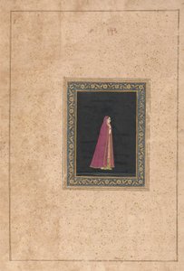 Indische Frau in rotem und goldenem Kleid