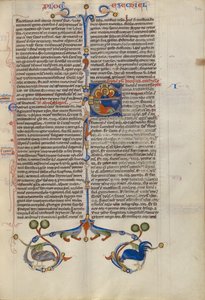 Initiale E: Ezechiel träumt von den vier Evangelistensymbolen von Unknown artist
