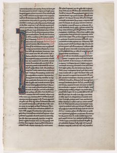 Initiale I: Verschlungene Bestie und Schlange: Blatt aus einer Bibel (2 von 2 ausgeschnittenen Blättern) von Unknown artist