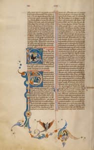 Initiale P: Heiliger Paulus übergibt einem Boten einen Brief von Unknown artist