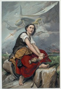 Jeanne hört ihre himmlischen Stimmen: der Erzengel Michael, die Heilige Katharina und die Heilige Margarete befahlen ihr, nach Frankreich zu gehen, um dem König zu helfen, und versicherten ihr, dass Gott ihr helfen werde - in „Jeanne d