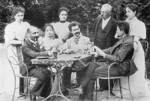 Johann Strauss im Kreise von Gefährten in Ischl von Unknown artist