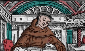 John Duns Scotus (1265? -1308), auch bekannt als Jean Duns Scott oder Jean Duns Scot, franziskanischer Philosoph. Gravur des 16. Jahrhunderts von Unknown artist