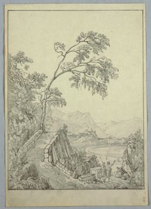 Landschaft mit klassischen Figuren