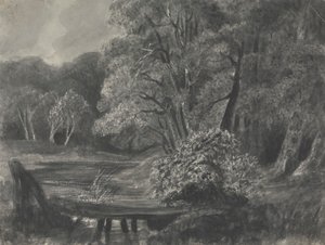 Landschaft mit Teich von Unknown artist