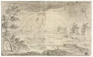 Landschaft mit Dorf von Unknown artist