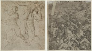 Laokoon (recto); Schlacht an der Milvischen Brücke (Fragment) (verso) von Unknown artist