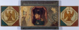 "Le Désiré de la France". Porträt von Louis XVIII und verstecktes Porträt von Napoleon, ca. 1815