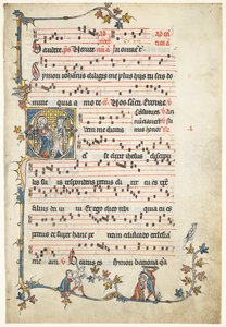Blatt aus einem Antiphonar: Initiale Q mit den Heiligen Peter und Paul