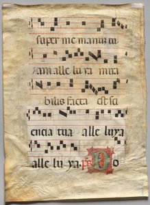 Blatt aus einem Graduale: Historisierte Initiale R: Initiale D (verso)