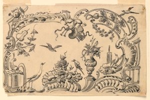 Blatt mit Motiven für Schnupftabakdosen von Unknown artist
