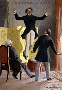 Levitationsexperiment. Chromolithographie des späten 19. Jahrhunderts von Unknown artist