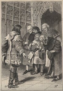 Lord Patrice Charteris und die Bürger von Perth - 19. Jahrhundert Illustration für den historischen Roman „Die schöne Maid von Perth oder Valentinstag“ von Walter Scott von Unknown artist