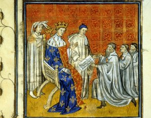 Ludwig X. (1289-1316) gewährt den Juden des Königreichs eine Charta - Rückkehrrecht der Juden nach Frankreich im Jahr 1315 nach der Vertreibung von 1308 durch Philipp den Schönen von Unknown artist