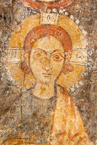 Madonna und Kind zwischen den Erzengeln, Detail des Kindes von Unknown artist