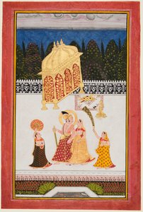 Maharana Ari Singh II von Mewar (r. 1761–73) mit seiner Gemahlin auf einer Terrasse von Unknown artist