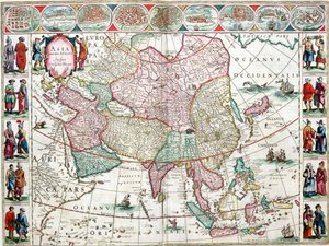 Karte von Asien aus dem Bleau-Atlas