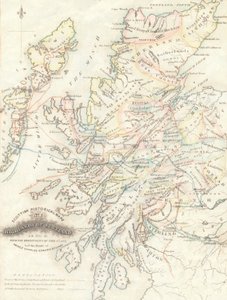 Karte der Highlands von Schottland mit den Territorien der Clans von Unknown artist
