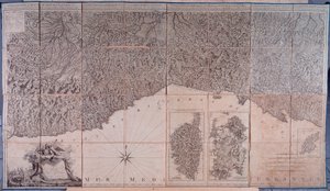 Karte der Besitzungen der Republik Genua, einschließlich Korsika und Sardinien von Unknown artist