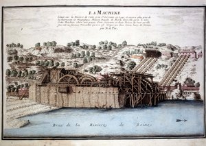 Marly-Maschine von Rennequin zur Wasserförderung der Seine nach Versailles (1700) von Unknown artist