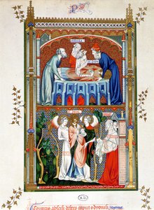 Martyrium des heiligen Denis, Chromolithographie nach Dokumenten des 15. Jahrhunderts