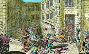 Massaker an den Gefangenen der Abtei Saint Germain durch das Volk im September 1792 (Szene der Französischen Revolution, 18. Jahrhundert) von Unknown artist