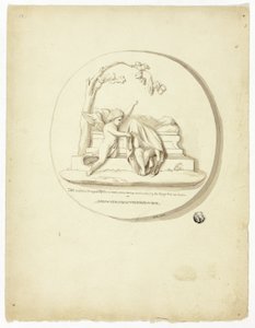 Medaille mit zwei Putti neben dem Grab von Unknown artist