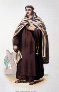 Mitglied des Ordens der Karmeliten (Orden Unserer Lieben Frau vom Berge Karmel). Gravur des 19. Jahrhunderts.