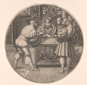 Männer beim Würfelspiel von Unknown artist