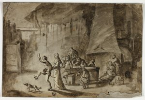 Männer und Frauen in der Taverne