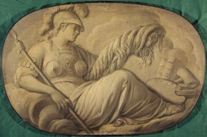 Minerva oder der Überfluss, der die Künste begünstigt (Allegorie, dekoratives Gemälde für das Hôtel La Rivière, dann Canillac)
