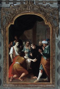 Wunder des heiligen Antonius von Padua, der einen Gelähmten heilt (Öl auf Leinwand, spätes 18. Jahrhundert) von Unknown artist