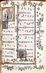 Missale von Saint Denis, um 1350. Miniatur, die Clotaire und Dagobert darstellt. von Unknown artist