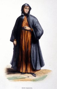 Maronitischer Mönch. Gravur aus einem Album über religiöse Orden, Paris