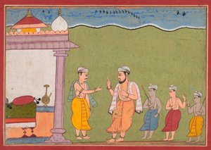Nanda löst Vasudevas Dilemma, aus einem Bhagavata Purana von Unknown artist