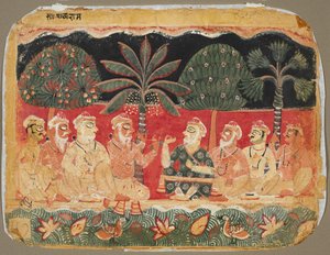 Nanda und die Ältesten, Seite aus einer Bhagavata Purana von Unknown artist