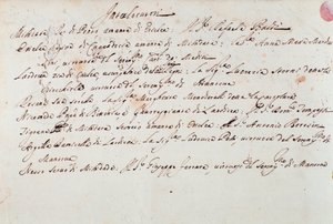 Notizen zur Inszenierung der Oper Mithridate von Giuseppe Aldrovandini (1706) von Unknown artist