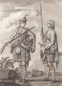Offizier (links) und Sergeant der 42. Highlanders—The Black Watch—ca. 1750 (Gravur) von Unknown artist