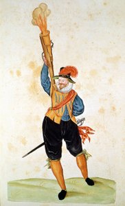 Eine der ersten Feuerwaffen - in „Manuale di pirotechnia, armeria e fortificazioni“ des 16. Jahrhunderts