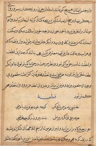 Seite aus Geschichten eines Papageis (Tuti-nama): Textseite von Unknown artist