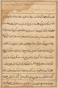 Seite aus Geschichten eines Papageis (Tuti-nama): Textseite von Unknown artist