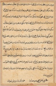 Seite aus Geschichten eines Papageis (Tuti-nama): Textseite von Unknown artist